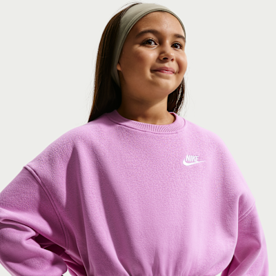 Nike Sportswear Club Fleece Girls' Boxy Crew-Neck Sweatshirt. Nike CA